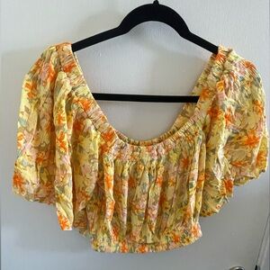 Rip Curl Yellow Floral Blouse